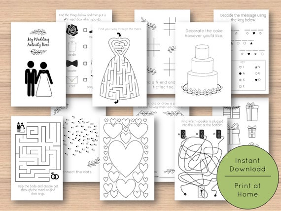 Kids' Wedding Activity Book Printable Download: Branches | Etsy