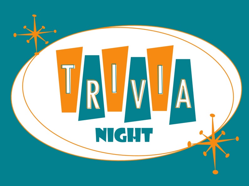 An oval containing the words Trivia Night