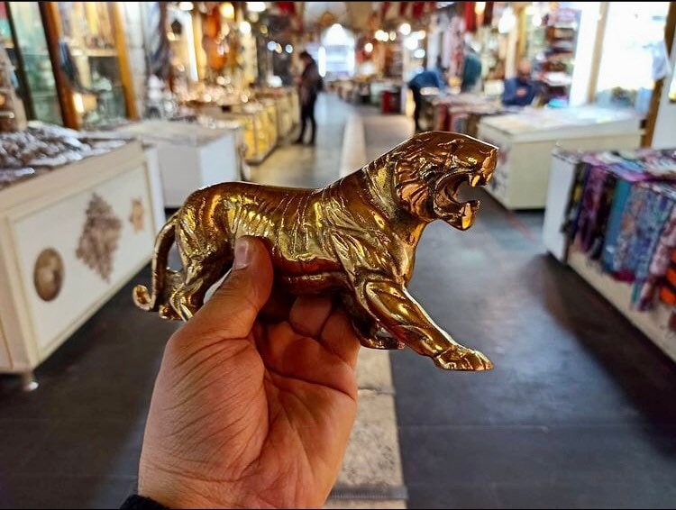 Bronze Tiger Statue, Tiger Bronze Sculpture, Roaring Tiger