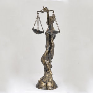 Sculpture of Justice, Justice Scales Art, Antique Sculpture, Law Student Gift, Sculpture Decor, Lawyer Quote image 2