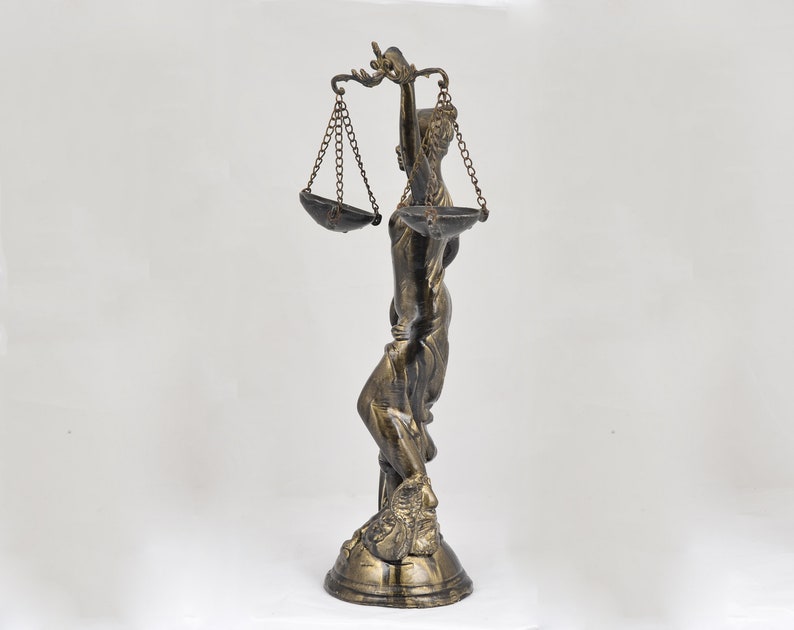 Sculpture of Justice, Justice Scales Art, Antique Sculpture, Law Student Gift, Sculpture Decor, Lawyer Quote image 2