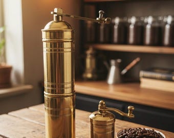 Handgefertigte Vintage Messing Kaffeemühle, manuelle Pfeffermühle, antike Küchendekoration, einzigartiges Geschenk für Kaffeeliebhaber