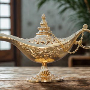 Lámpara Mágica de Aladino, Linterna Visual Disney Aladdin, Lámpara de Aceite Antigua, Lámpara del Genio, Decoración de Latón, Regalo de Lámpara del Genio, Lámpara del Genio de Aladino
