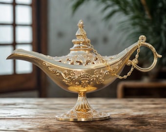 Aladdin's Magic Lamp, Visual Torch Disney Aladdin, Antique Oil Lamp, Genie Lamp, Brass Decoration, Genie Lamp Gift, Aladin Genie Lamp