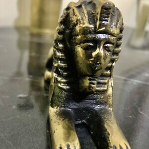 Handmade Brass Great Sphinx of Giza 12 cm, Egyptian Pyramid Protector Gold, Egyptian Sarcophagi, Home Office Trinket Decor, Brass Handmade image 10