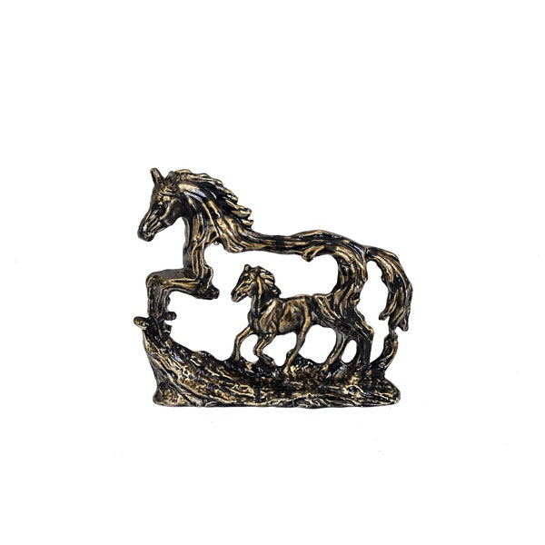 Shaded Horse Sculpture, Handmade Brass Horse Bibelot, Home Decoration, Gift Horse Decor, Office, Decor Cowboy Horse, Vintage