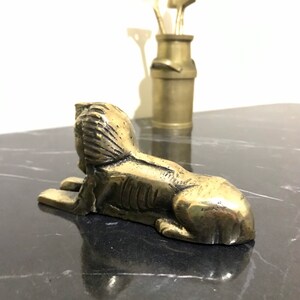 Handmade Brass Great Sphinx of Giza 12 cm, Egyptian Pyramid Protector Gold, Egyptian Sarcophagi, Home Office Trinket Decor, Brass Handmade image 8
