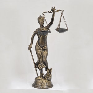 Sculpture of Justice, Justice Scales Art, Antique Sculpture, Law Student Gift, Sculpture Decor, Lawyer Quote image 1