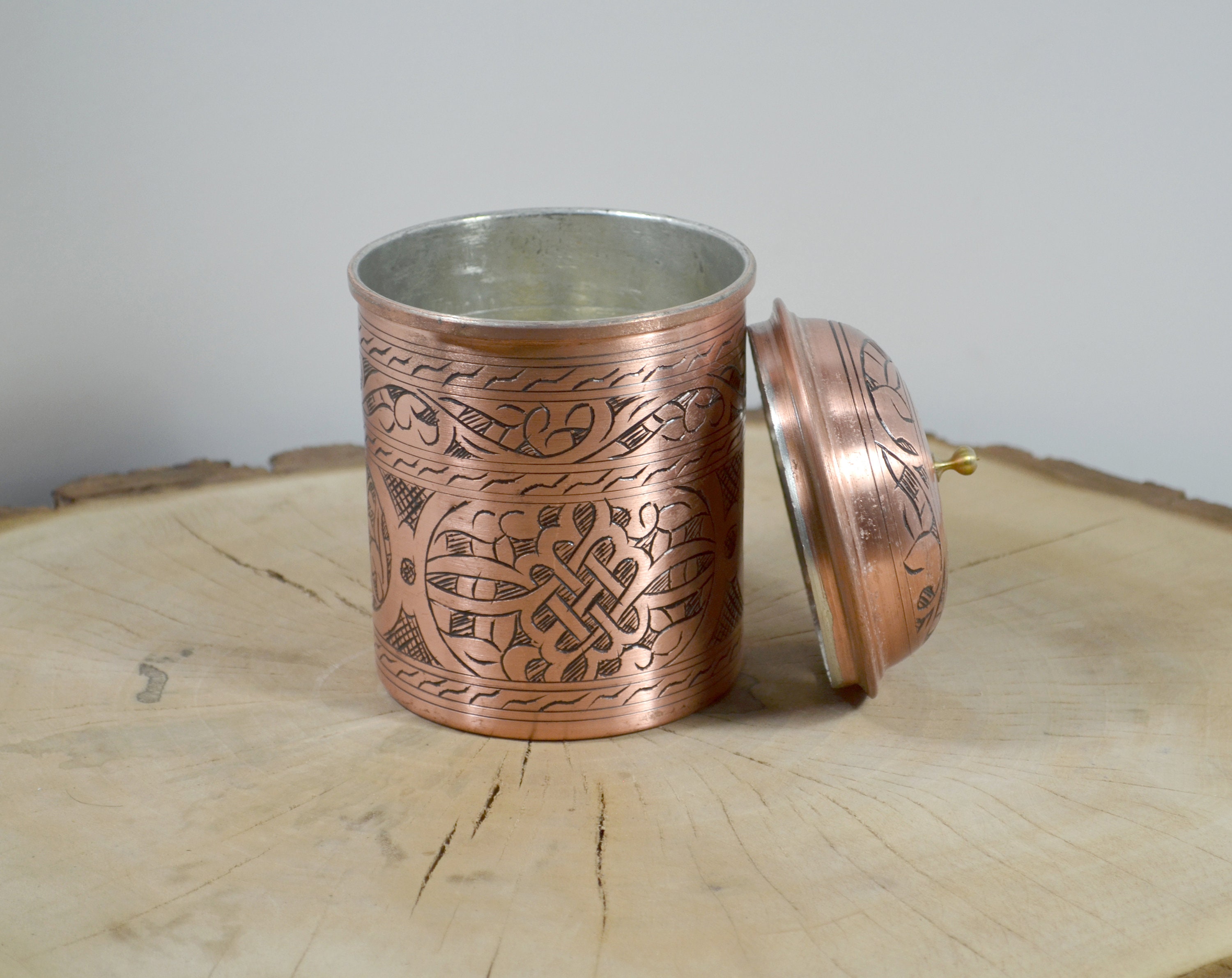 Copper Handmade Spice Jar Antique Tinned Copper Seasoning Etsy Australia