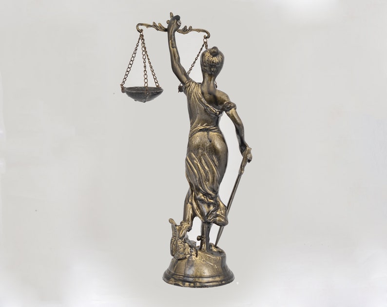 Sculpture of Justice, Justice Scales Art, Antique Sculpture, Law Student Gift, Sculpture Decor, Lawyer Quote image 3