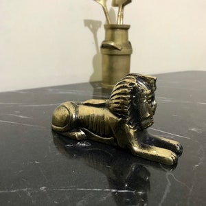 Handmade Brass Great Sphinx of Giza 12 cm, Egyptian Pyramid Protector Gold, Egyptian Sarcophagi, Home Office Trinket Decor, Brass Handmade image 7