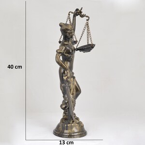 Sculpture of Justice, Justice Scales Art, Antique Sculpture, Law Student Gift, Sculpture Decor, Lawyer Quote image 4