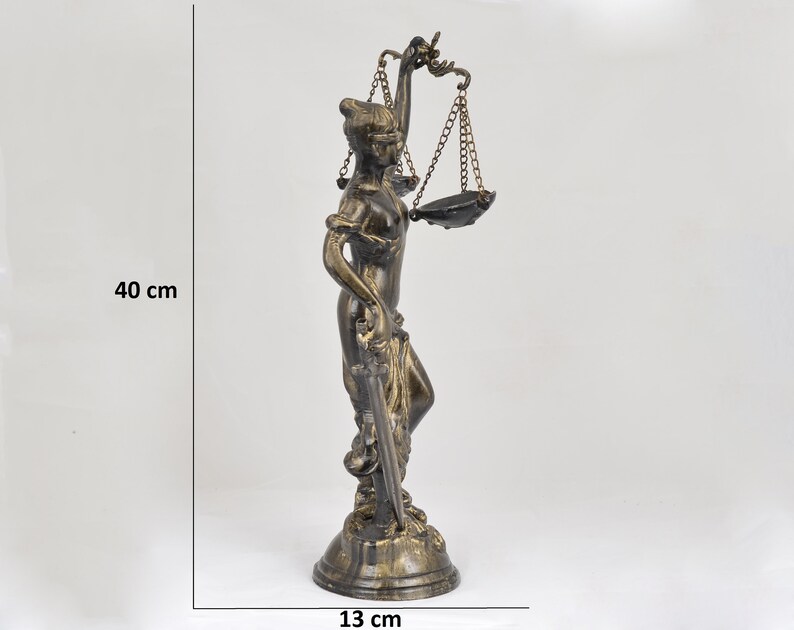 Sculpture of Justice, Justice Scales Art, Antique Sculpture, Law Student Gift, Sculpture Decor, Lawyer Quote image 4