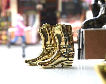 Brass Medieval Buskins, Historical Half Boot Decor, Handmade Home Office Statue