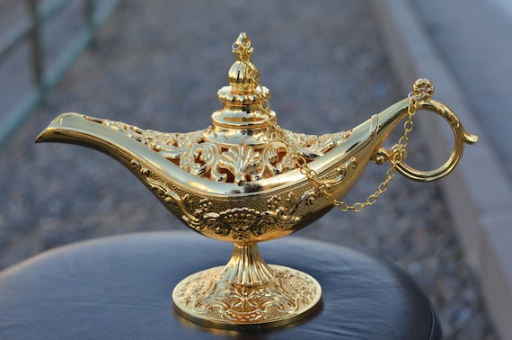 Brass Aladdin Lamp Antique Genie Oil Lamp Home Decoration مصباح علاء الدين