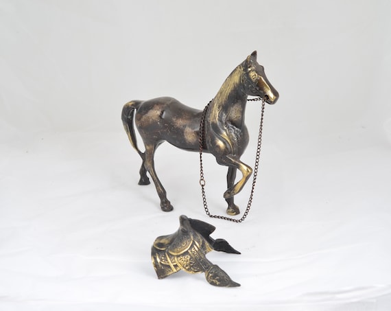 Golden Horse Statue Brass Figurine Copper Horse Decoration Home Deco  Ornament Desktop Sculpture Collectable Gold Finish Gift