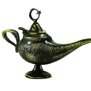 Aladdin Magical Lamp, Brass Torch, Pitcher Flambeau, Antique Oil Lamp, Unique Vintage Product, Oriental Brass, Gift for him, Gin Lamp, Home