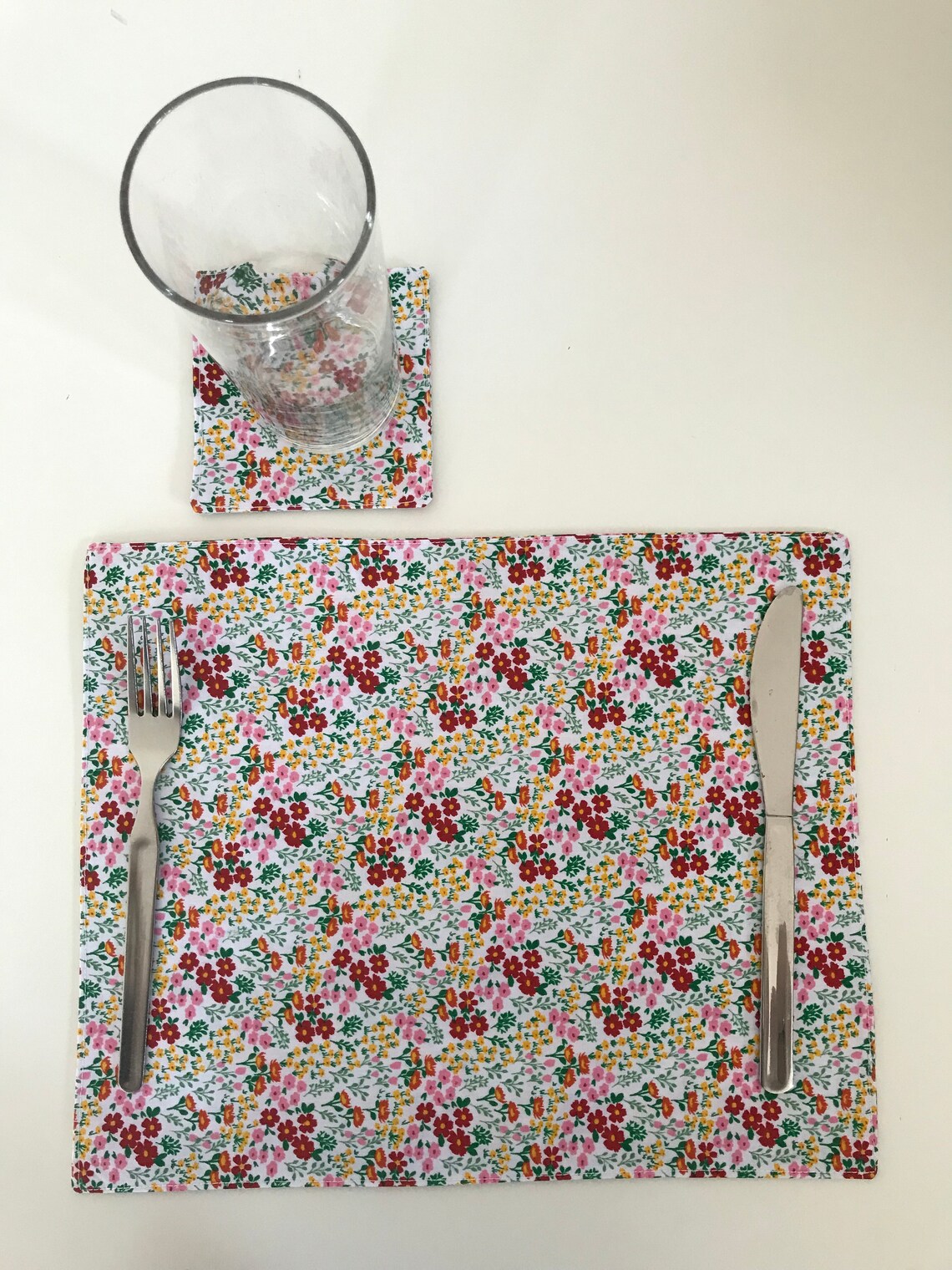 Placemats and Coasters Set of Four/ Ditsy Floral Print Etsy UK
