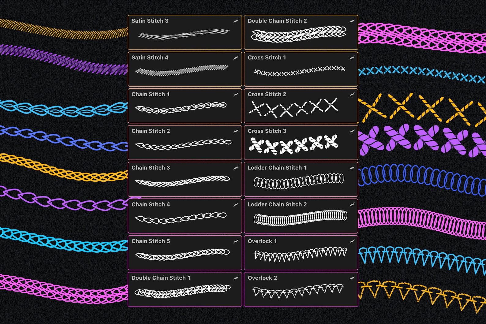 Embroidery Stitches Procreate Brushes - 40 Brush Set (digital Download ...