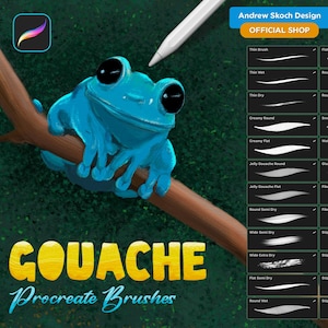 Gouache Procreate Brushes, Realistic Gouache Brushes Procreate, Gouache Paint Procreate Brushes, Gouache Brush, Gouache Procreate Brushset