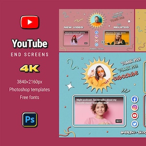Colorful YouTube End Screens