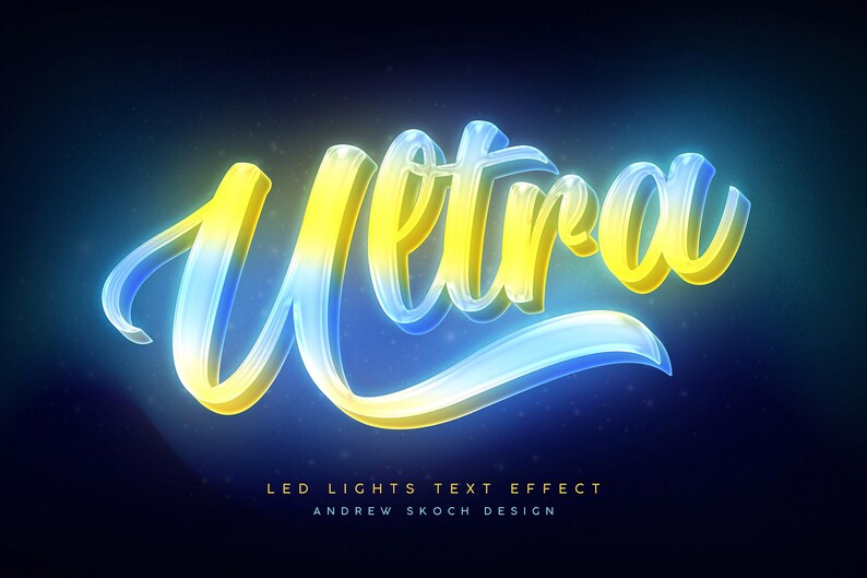 Led Lights - 6 Photoshop Text Effects - 6 PSD - Etsy
