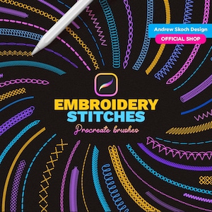 Embroidery Stitches Procreate Brushes - Stitch Procreate Brush - Embroidery Procreate Brush Set - iPad Brush - Embroidery Custom Brushes
