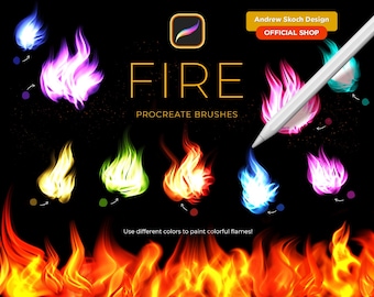 Fire Procreate Brushes - Flame Procreate Brush - Dynamic Fire Procreate Brush Set - iPad Brush - Fire Custom Brushes Brushset