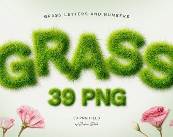 Grass Letters PNG Pack