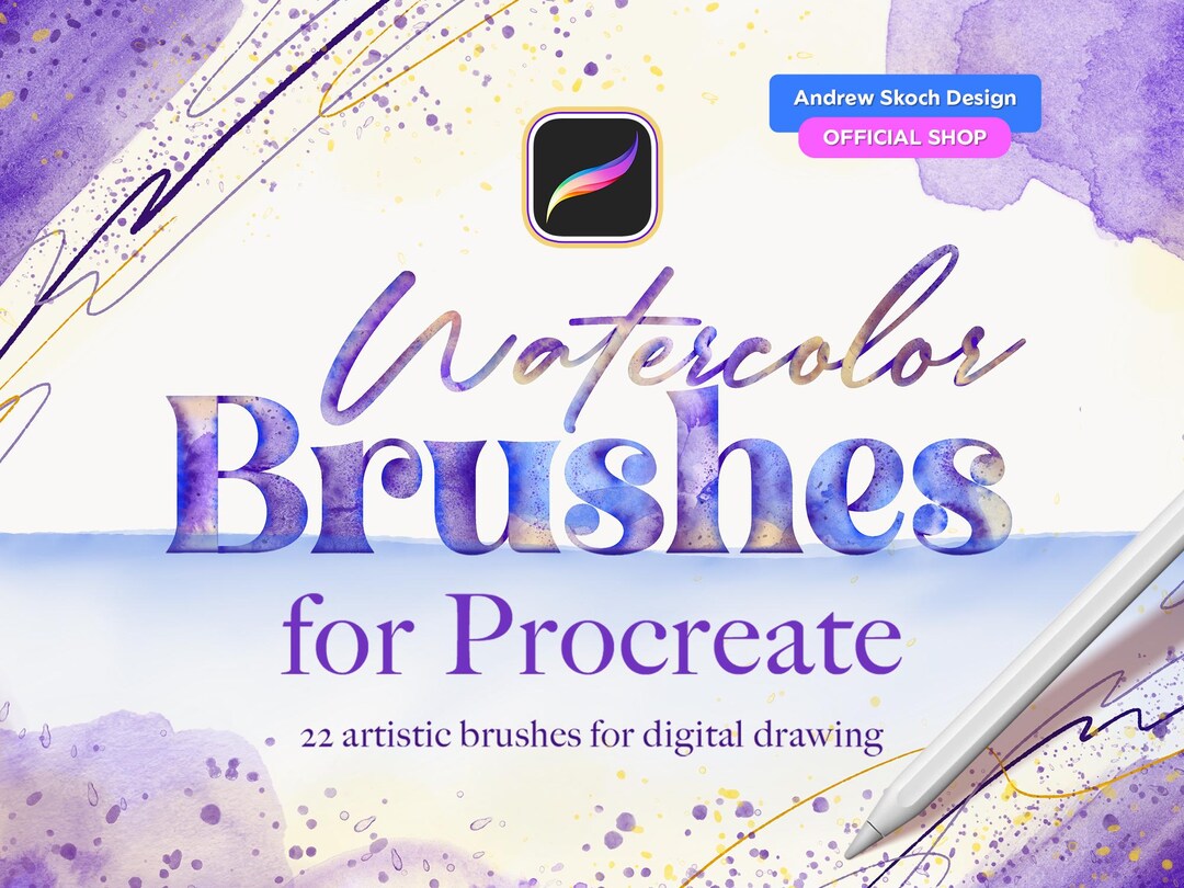Watercolor Procreate Brushes; Realistic Watercolor Procreate Brush Set ...