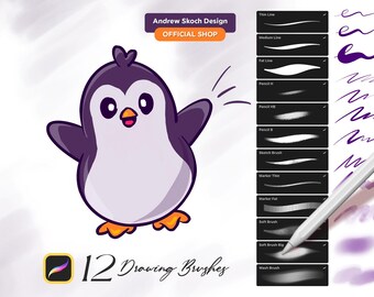 Procreate-penselen tekenen; Schets voortplantenborstel; Essentials Procreate-penselenset; Potlood Procreate Borstels Borstelset; Markeerpenseel voortplanten