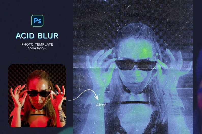 Acid Blur Photo Effect - Etsy