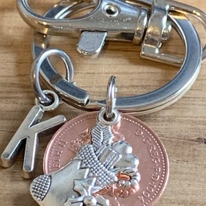 Personalised Christmas Stocking Filler/ Secret Santa Gift 1994 Polished Lucky Penny Coin & Charms Keepsake Keyring For Him Her In Gift Bag