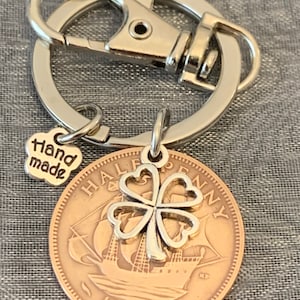 87th Birthday polished 1938 Coin & Charm Keyring Keepsake Gift For Nan Grandad Mum Dad Brother Sister Husband Wife Friends In Gift Bag
