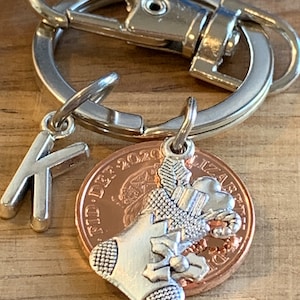 Personalised Christmas Stocking Filler/ Secret Santa Gift 2020 Polished Lucky Penny Coin & Charms Keepsake Keyring For Him Her In Gift Bag