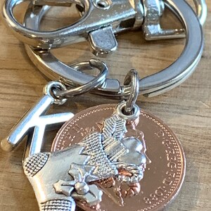 Personalised Christmas Stocking Filler/ Secret Santa Gift 1988 Polished Lucky Penny Coin & Charms Keepsake Keyring For Him Her In Gift Bag