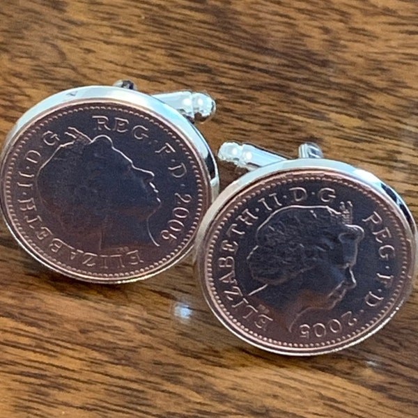 Choose Your Anniversary Year 1971-2017 Polished Lucky Penny Gift Coin Cufflinks & Box Message me the year you were married