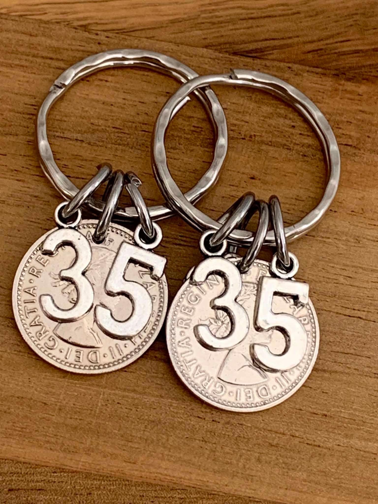 35th Wedding Anniversary Keyring - Etsy