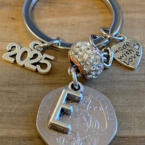 26th Birthday 1999 Personalised Polished Coin Keyring Anniversary Gift Birthday Gift - Keepsake For Him Her In Gift Bag Choose Initial