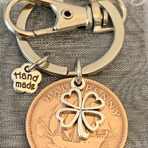 88th Birthday polished 1937 Lucky Coin & Four Leaf Clover Charm Keyring Keepsake Gift For Him Or Her Mum Dad Nan Grandad In Gift Bag