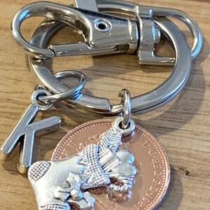 Personalised Christmas Stocking Filler/ Secret Santa Gift 1985 Polished Lucky Penny Coin & Charms Keepsake Keyring For Him Her In Gift Bag