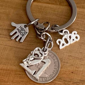 21st Birthday Gift for Him or Her | Polished Vintage Silver Lucky Sixpence Coin & Charms On Keyring