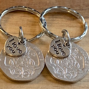 31st Wedding Anniversary Polished 1994 Coins & Charms On Keyrings In Gift Bag Unique Gift Husband Wife Boyfriend Girlfriend Friends 2pcs set