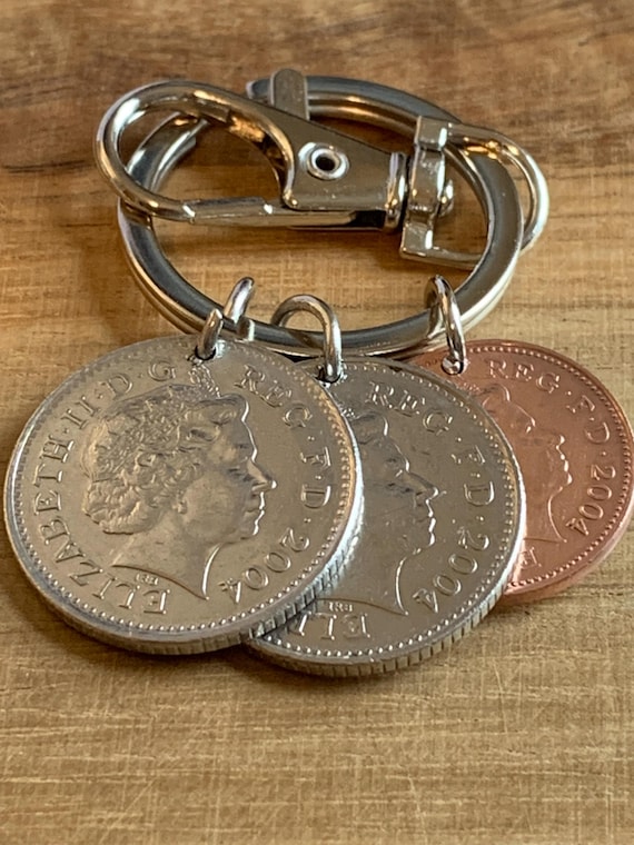 21st Birthday Polished 2004 Coins On Keyring In Gift Bag For Him Boyfriend  Son Brother