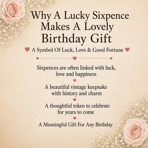 21st Birthday Gift for Him or Her | Polished Vintage Silver Lucky Sixpence Coin & Charms On Keyring image 3