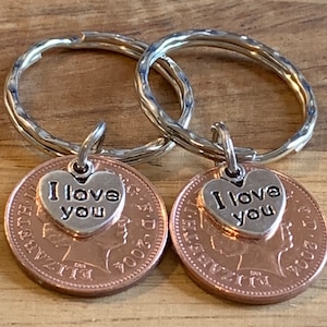 21st Wedding Anniversary Polished  2004 Coins & Charms On Keyrings In Gift Bag Gift For Husband Wife Boyfriend Girlfriend Friends 2pcs Set