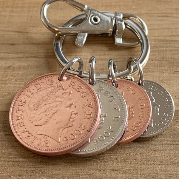 18th Birthday Gift For Him Son Brother 2006 Coins On Keyring In Gift Bag