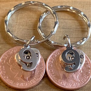 9th Wedding Anniversary Polished 2016 Coin & Charm keyrings In Gift Bag 2pcs Gift set gift for Husband Wife Boyfriend Girlfriend Friends