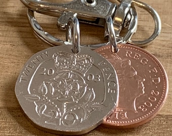 21st Birthday Polished 2003 Coins On Keyring In Gift Bag For Him Or Her