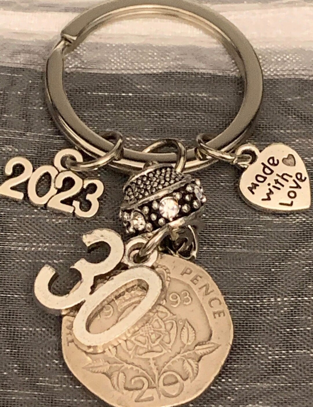 1994 30th Birthday Keyring - Genuine One Penny Coin Gift For Mum, Dad, Brother, Sister